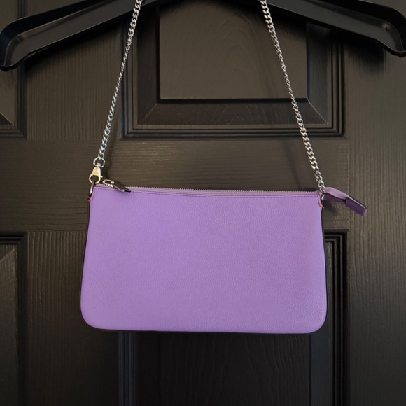 Christian Louboutin Loubila Purple and Red Leather Shoulder Bag - Picture 3 of 14